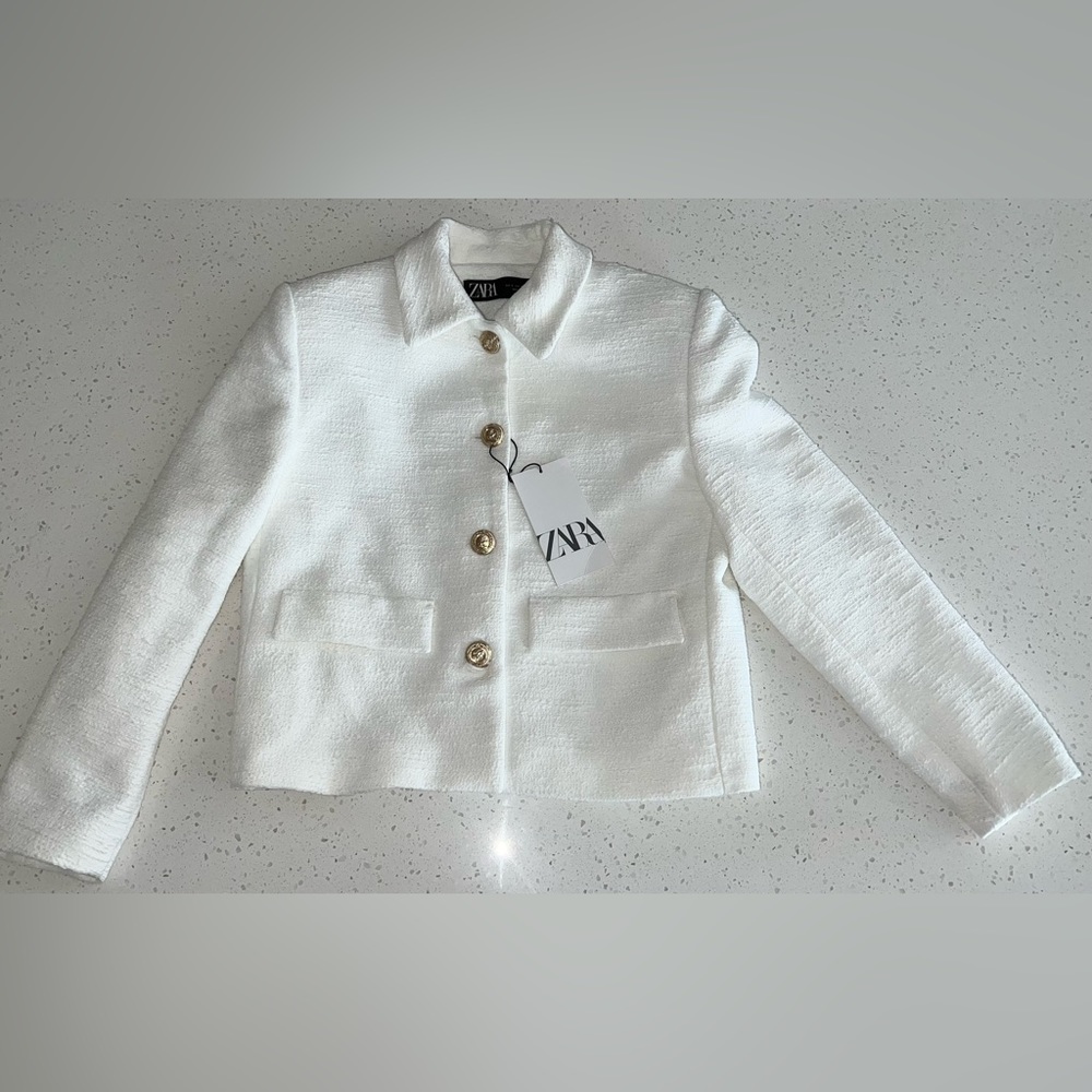 White zara blazer